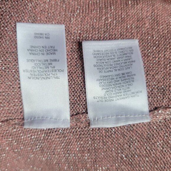 Jones New York Womens 1X Shimmer Knit Cardigan Sweater Light Pink - Picture 5 of 5